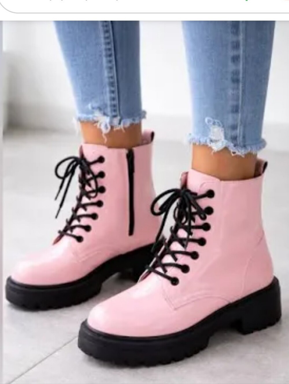 QUPID Combat Military Patent Leather Platform Ankle Booties NWOT